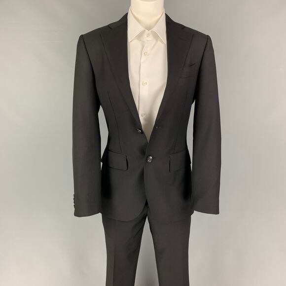 SUITSUPPLY Size 36 Black Wool Single Breasted Suit - Picture 1 of 10